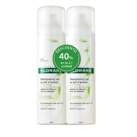 Klorane Ultra Gentle Dry Shampoo Oat Extract 2x150 ml