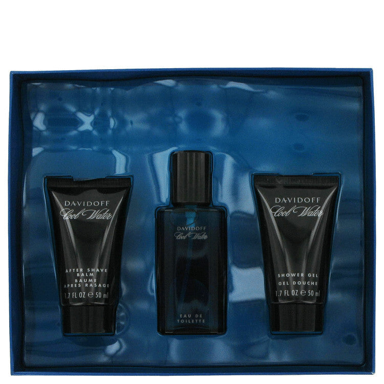 Cool Water Gift Set By Davidoff - Size: 1.4 oz Eau De Toilette Spray +1.7 oz After Shave Balm+ 1.7 oz Shower Gel