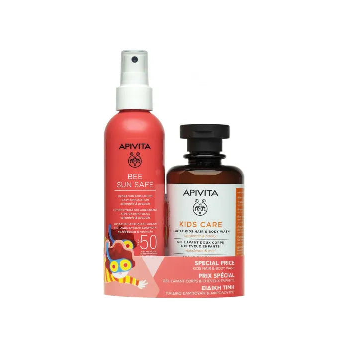 Apivita Bee Sun Safe Children's Spray Lotion Spf50 200ml + Apivita Kids Hair & Body Hair & Mandarin Honey 200ml