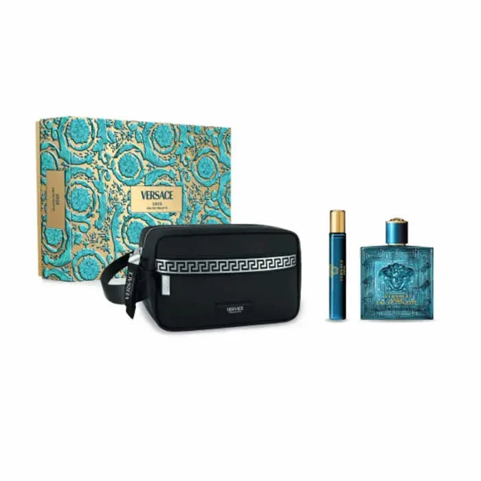 Versace Eros Eau De Toilette Spray 100ml Set 3 Pieces
