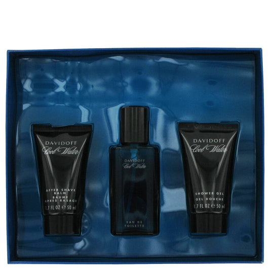Cool Water Gift Set By Davidoff - Size: 1.4 oz Eau De Toilette Spray +1.7 oz After Shave  Balm+ 1.7 oz Shower Gel