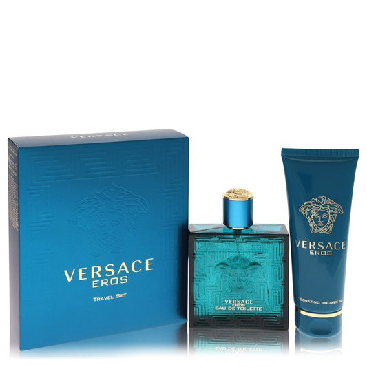 Versace Eros Gift Set By Versace - Size: 3.4 oz Eau De Toilette Spray + 3.4 oz Shower Gel