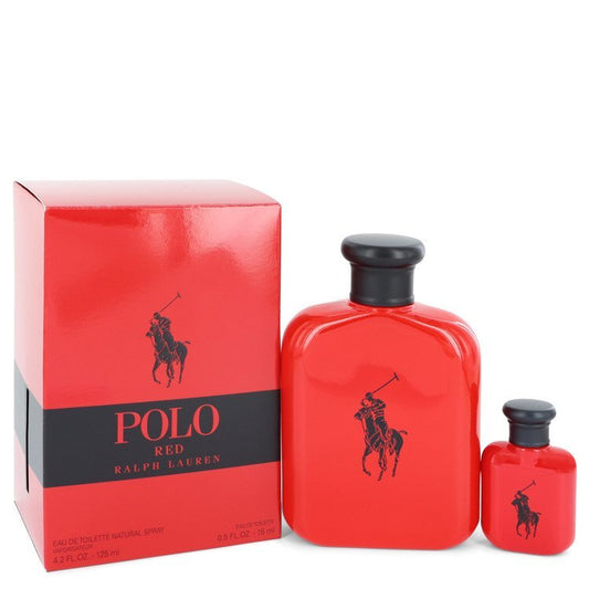 Polo Red Gift Set By Ralph Lauren - Size: 4.2 oz Eau De Toilette Spray + 0.5 oz Mini EDT