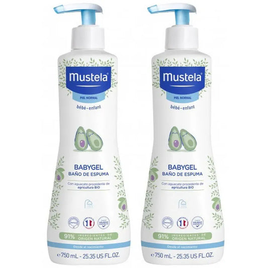 Mustela Babygel Foaming Bath 2x750ml